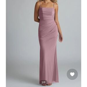 Azazie Teyana bridesmaid dress in dusty rose